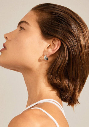 Pilgrim Adriana Chunky Mini Hoop Earrings, Silver