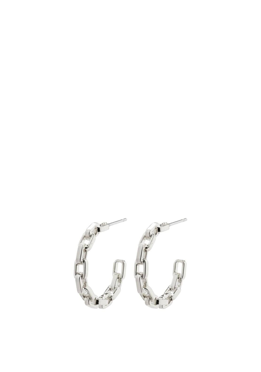Pilgrim Eira Chain Hoop Earrings, Silver