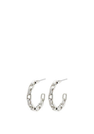 Pilgrim Eira Chain Hoop Earrings, Silver