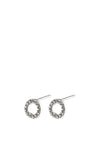 Pilgrim Tessa Circle Crystal Small Earrings, Silver
