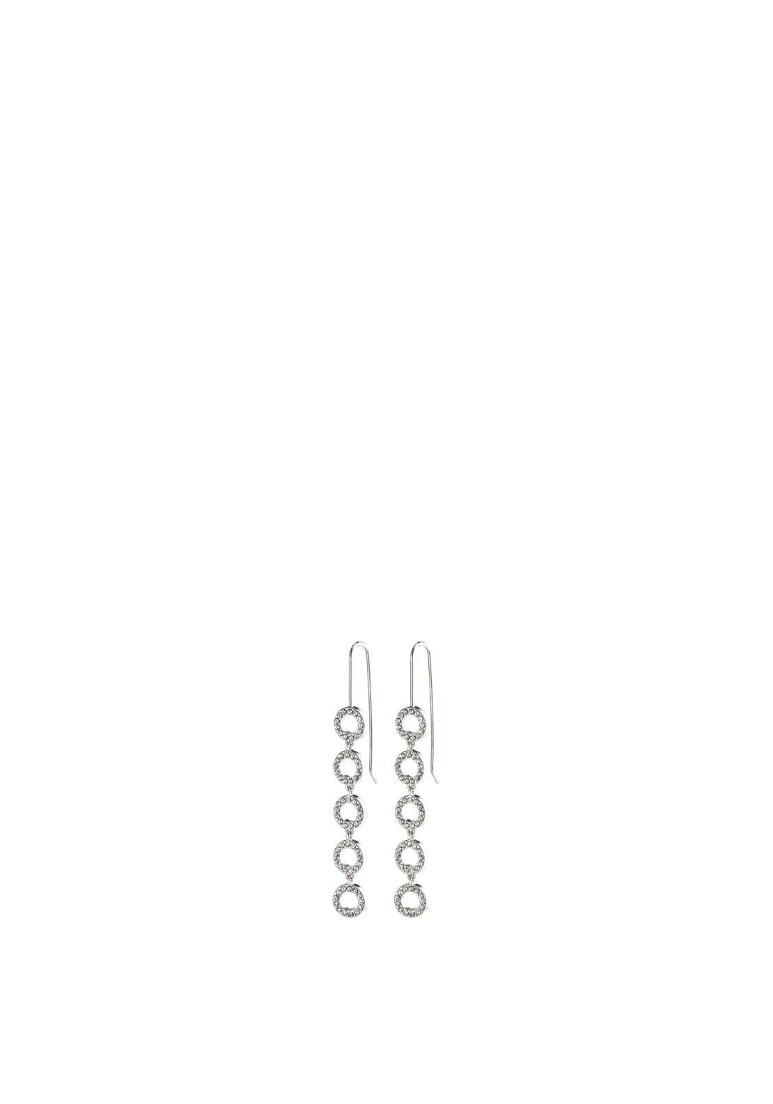 Pilgrim Tessa Crystal Drop Earrings, Silver