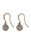 Pilgrim Pave Drop Earrings, Rose Gold