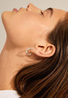 Pilgrim Jolene Wavy Crystal Hoop Earrings, Silver