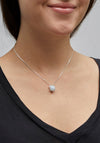 Pilgrim Earth Blue Bead with Crystals Necklace, Silver
