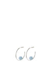 Pilgrim Earth Hoop with Blue Bead Earrings, Silver