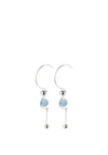 Pilgrim Earth Sphere and Blue Drop Earrings, Silver
