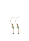 Pilgrim Earth Sphere and Green Drop Earrings, Rose Gold