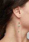 Pilgrim Earth Sphere and Green Drop Earrings, Rose Gold