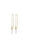 Pilgrim Feelings Of L.A Crystal Front-Back Chain Earrings, Gold