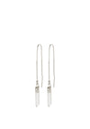 Pilgrim Feelings Of L.A Crystal Front-Back Chain Earrings, Silver