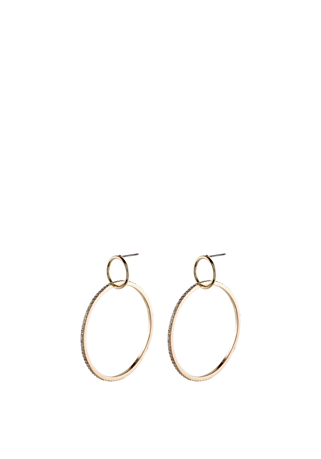 Pilgrim Fire Linking Crystal Hoop Earrings, Gold
