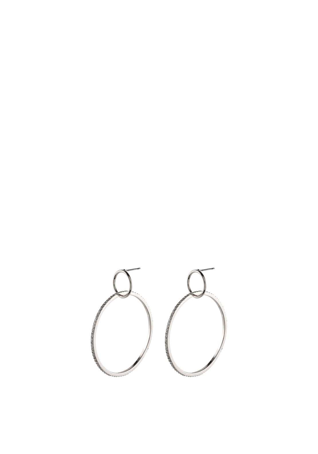 Pilgrim Fire Linking Crystal Hoop Earrings, Silver