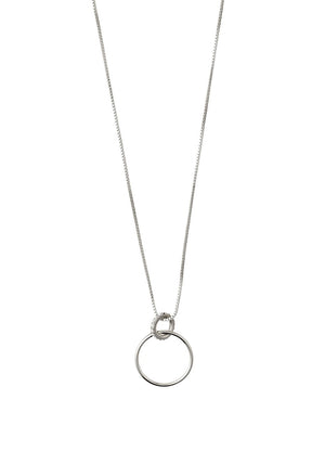 Pilgrim Fire Linking Crystal Hoops Necklace, Silver