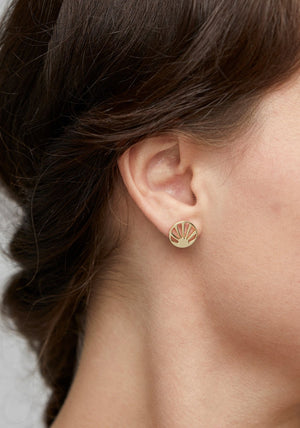 Pilgrim Fire Sun Motif Stud Earrings, Gold