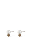 Pilgrim Freya Silver Studded Earrings, Grey