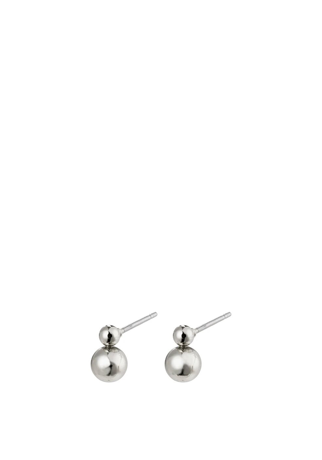 Pilgrim Gala Double Sphere Earrings, Silver
