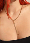 Pilgrim Courageous Curb Chain Y-Necklace, Gold