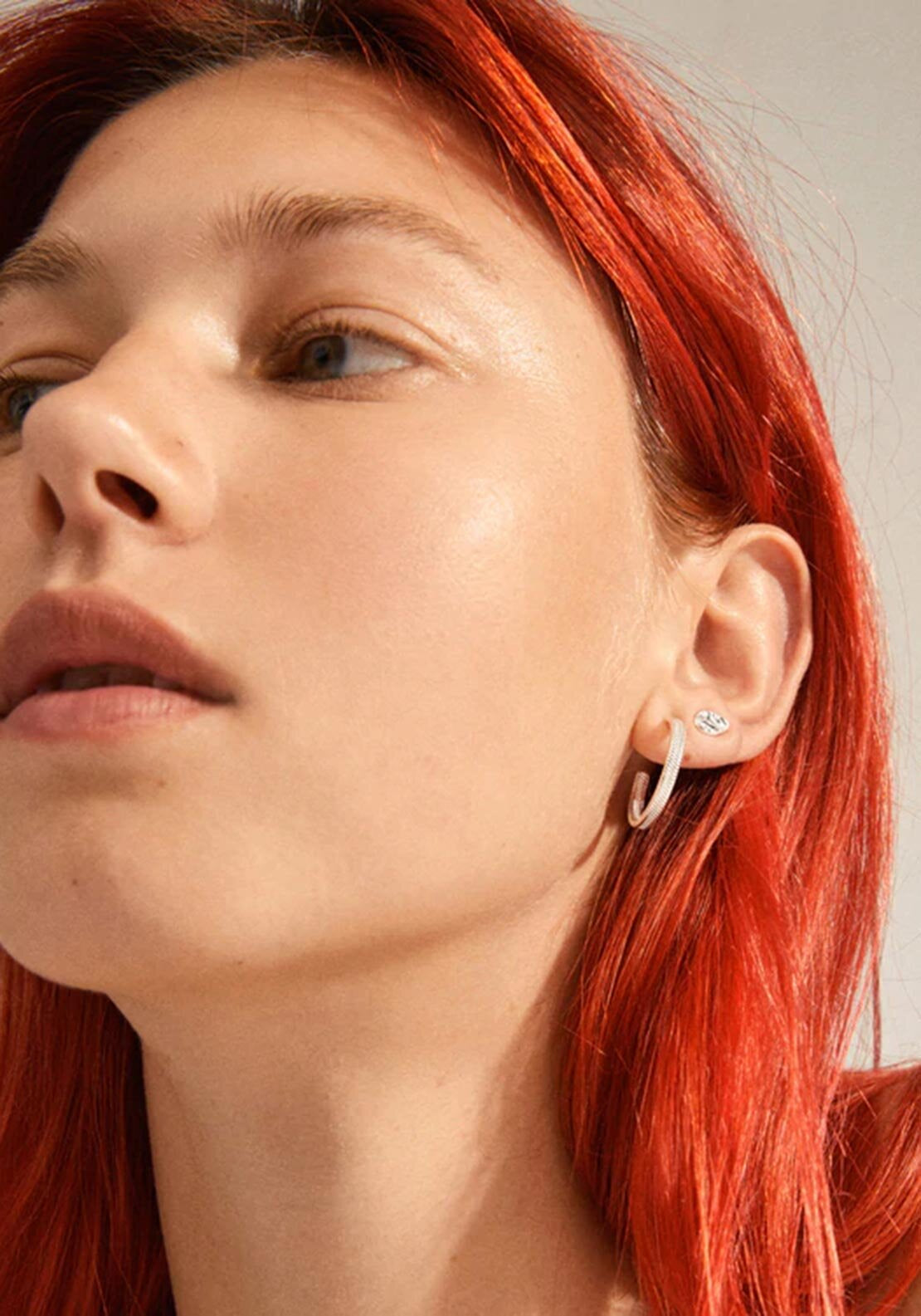 Pilgrim Optimism Snake Chain Hoop & Stud Earrings, Silver