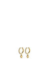 Pilgrim Sophia Crystal Hoop Heart Earrings, Gold