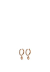 Pilgrim Sophia Crystal Hoop Heart Earrings, Rose Gold
