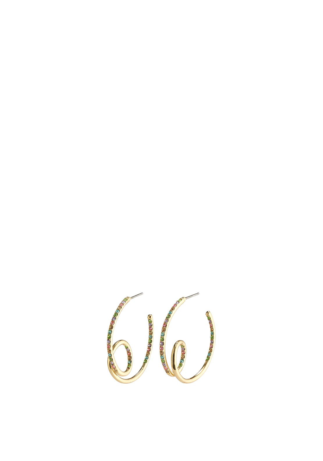 Pilgrim Cherished Gold-Plated Hoop Earrings, Multi