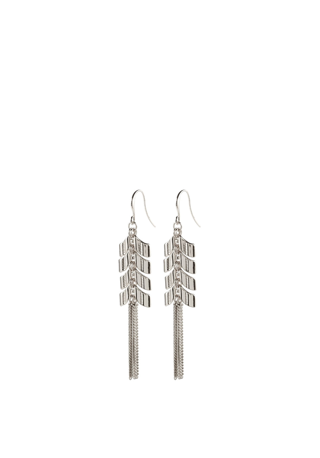 Pilgrim Karla Arrow Links and Chains Hook Earrings, Silver