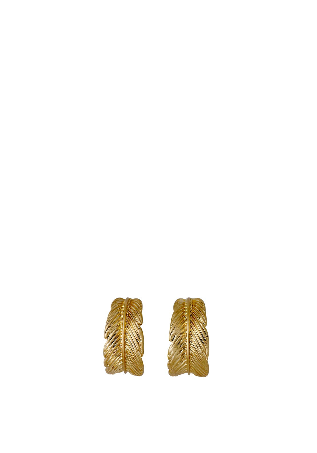 Pilgrim Lauren Feather Hoop Earrings, Gold