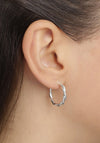 Pilgrim Naja Twisted Hoop Earrings, Silver