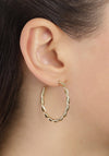 Pilgrim Naja Twisted Medium Hoop Earrings, Gold