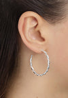 Pilgrim Naja Twisted Medium Hoop Earrings, Silver