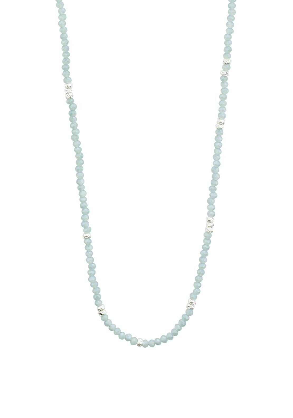 Pilgrim Thankful Beaded Necklace, Silver & Grey