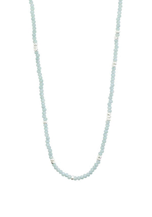 Pilgrim Thankful Beaded Necklace, Silver & Grey