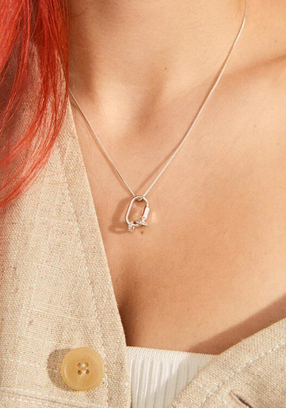 Pilgrim Ecstatic Crystal Pendant Necklace, Silver