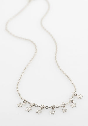 Pilgrim Regina Star Charm Necklace, Silver
