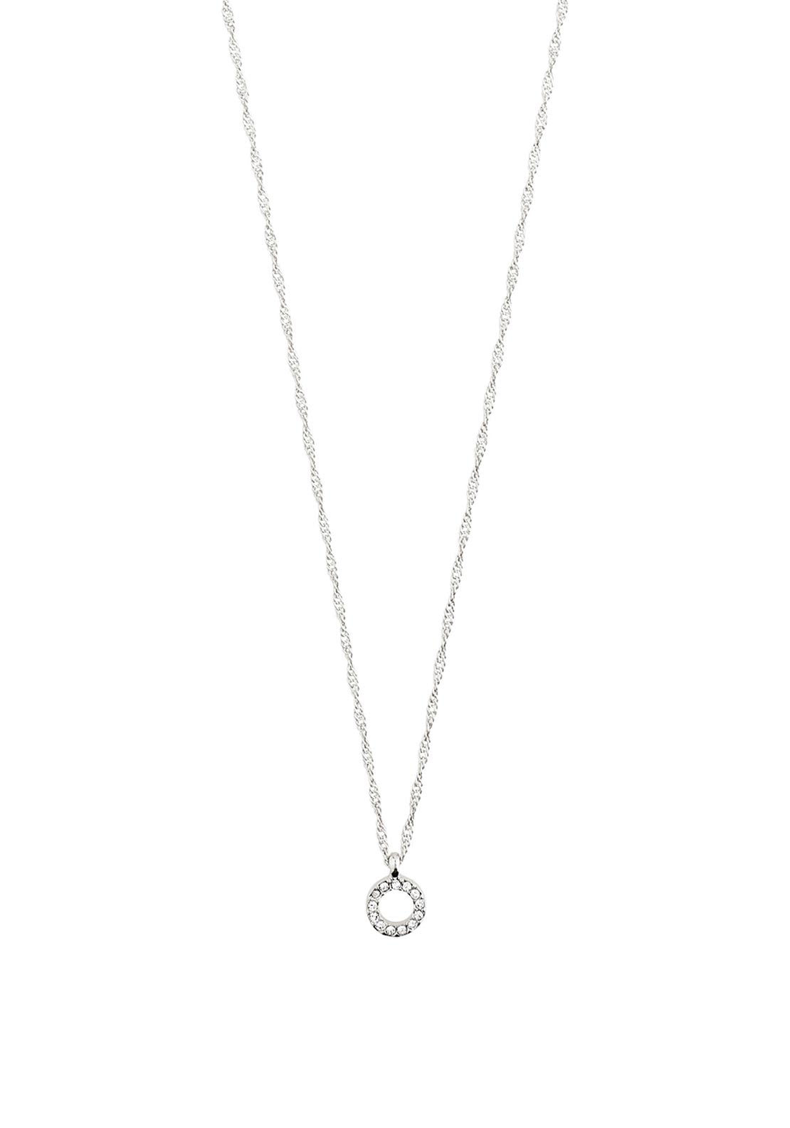 Pilgrim Tessa Crystal Ring Necklace, Silver