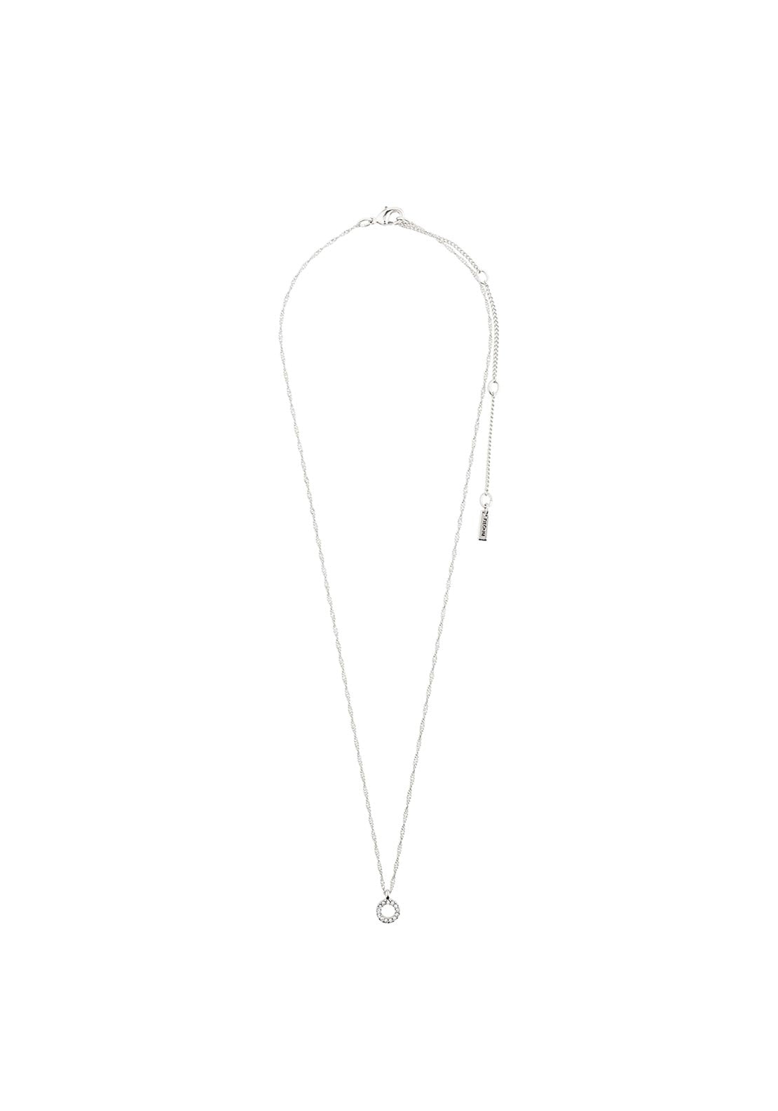 Pilgrim Tessa Crystal Ring Necklace, Silver