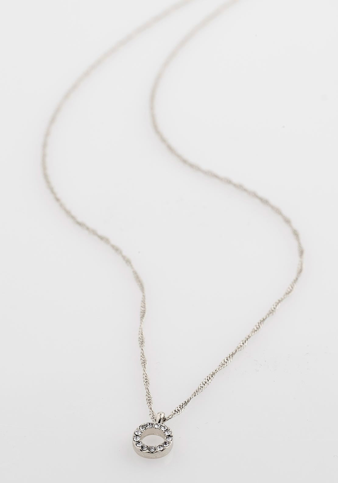 Pilgrim Tessa Crystal Ring Necklace, Silver