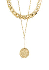 Pilgrim Compass 2 in 1 Necklace, Gold