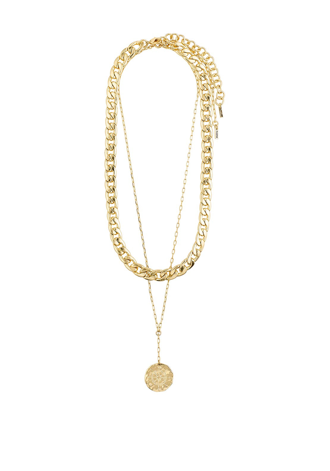 Pilgrim Compass 2 in 1 Necklace, Gold