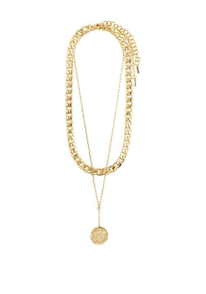 Pilgrim Compass 2 in 1 Necklace, Gold