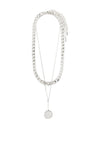 Pilgrim Compass 2 in 1 Necklace, Silver