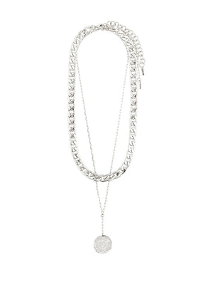 Pilgrim Compass 2 in 1 Necklace, Silver