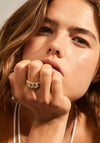 Pilgrim Magdalene Crystal Curb Adjustable Chain Ring, Gold
