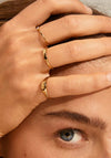 Pilgrim Ecstatic Adjustable Stackable 3-in-1 Rings, Gold