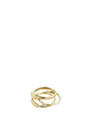 Pilgrim Ecstatic Adjustable Stackable 3-in-1 Rings, Gold