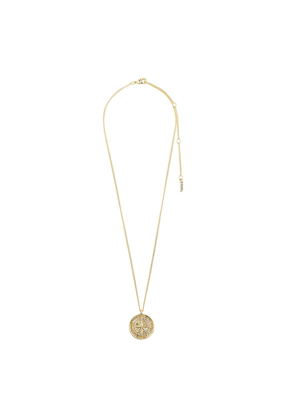 Pilgrim Gerda Crystal Compass Necklace, Gold