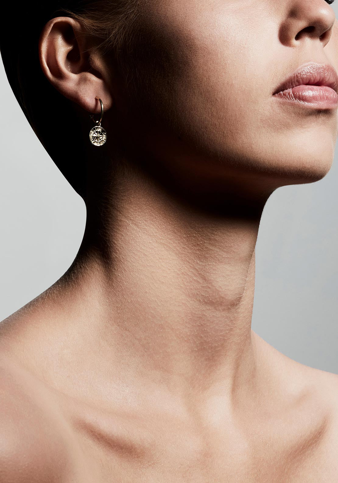 Pilgrim Gerda Compass Pendant Hoops, Gold