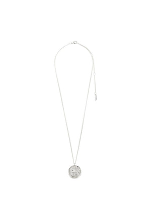 Pilgrim Gerda Crystal Compass Necklace, Silver