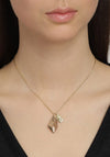 Pilgrim Skuld Grey Pendant Necklace, Gold