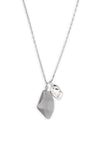 Pilgrim Skuld Grey Pendant Necklace, Silver